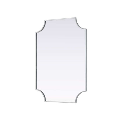Notched Metal Mirror 30x42 inch in Silver