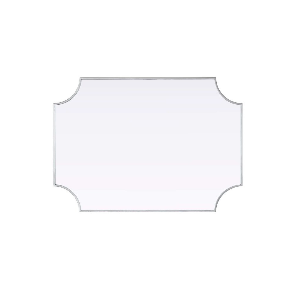 Notched Metal Mirror 30x42 inch in Silver