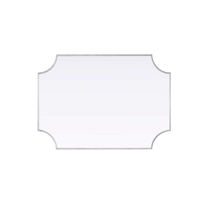Notched Metal Mirror 30x42 inch in Silver
