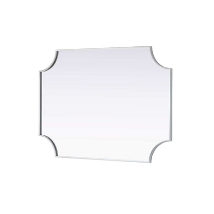 Notched Metal Mirror 30x42 inch in Silver