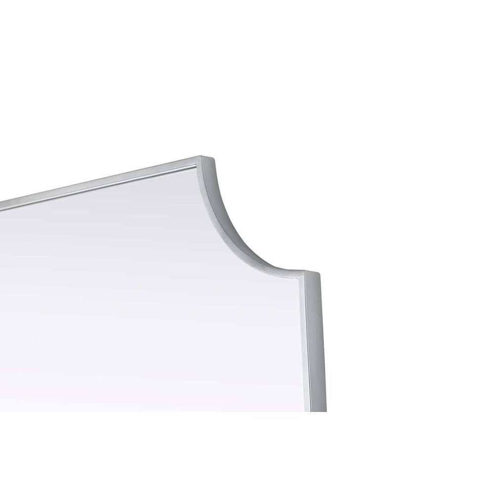 Notched Metal Mirror 30x42 inch in Silver
