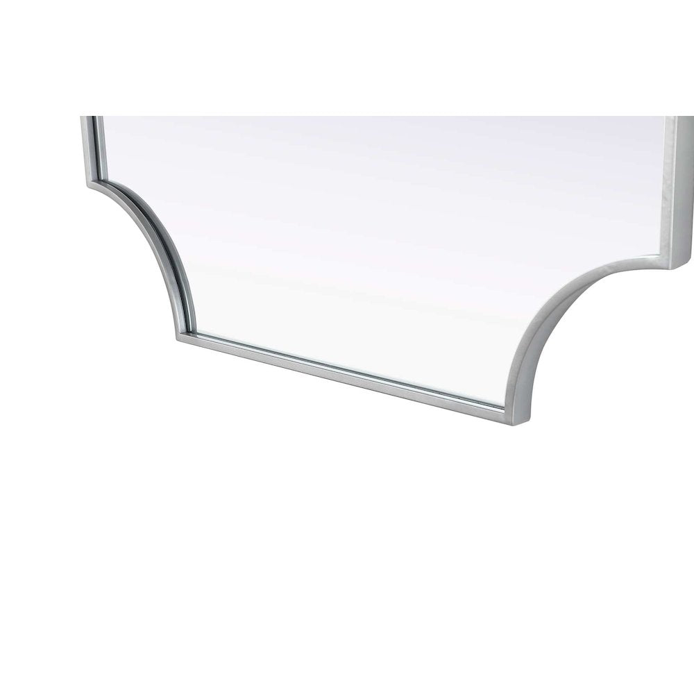 Notched Metal Mirror 30x42 inch in Silver