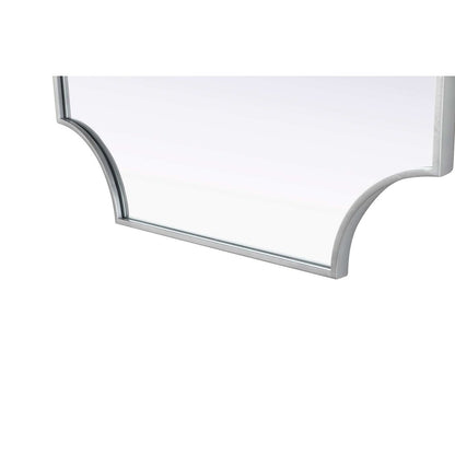 Notched Metal Mirror 30x42 inch in Silver