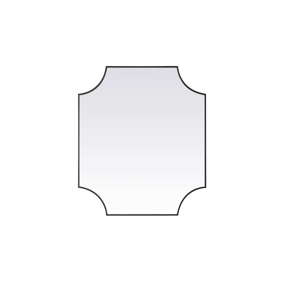 Notched Metal Mirror 36x42 inch in Black
