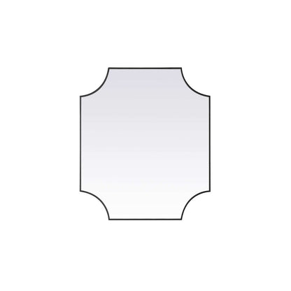 Notched Metal Mirror 36x42 inch in Black