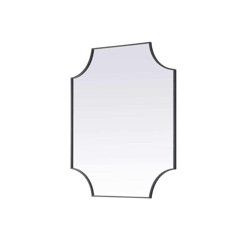 Notched Metal Mirror 36x42 inch in Black