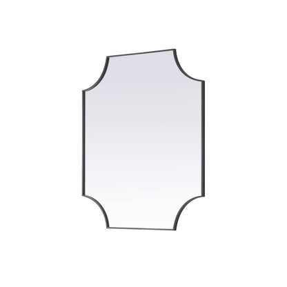 Notched Metal Mirror 36x42 inch in Black