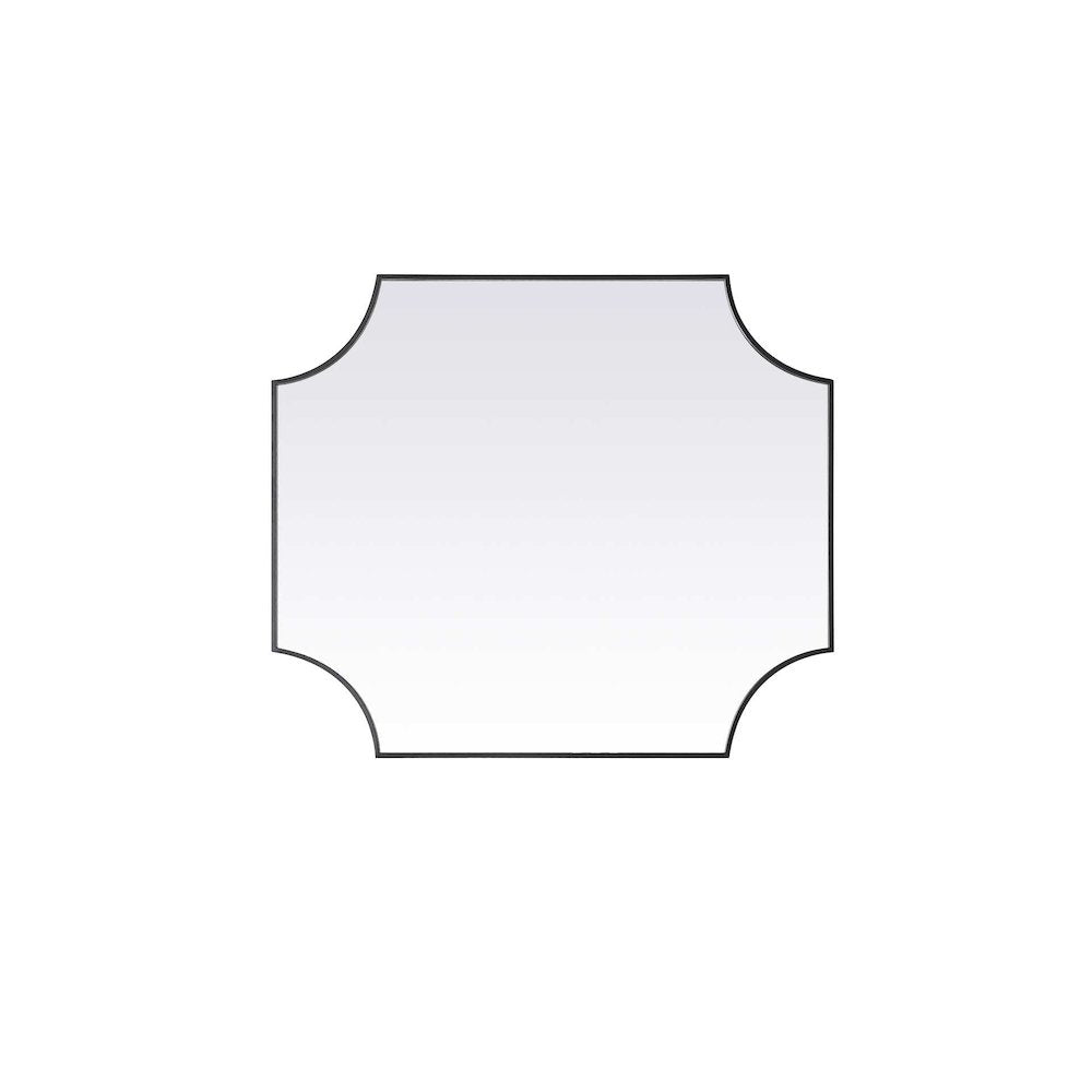 Notched Metal Mirror 36x42 inch in Black