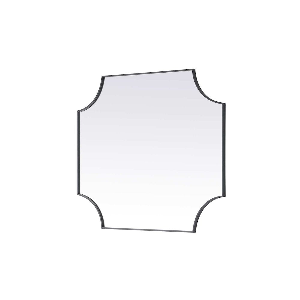 Notched Metal Mirror 36x42 inch in Black