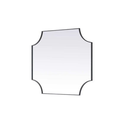 Notched Metal Mirror 36x42 inch in Black