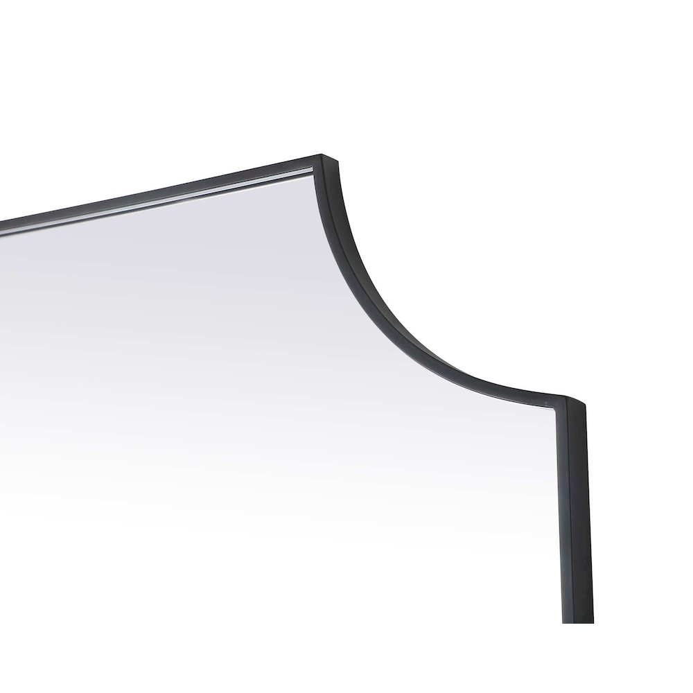 Notched Metal Mirror 36x42 inch in Black