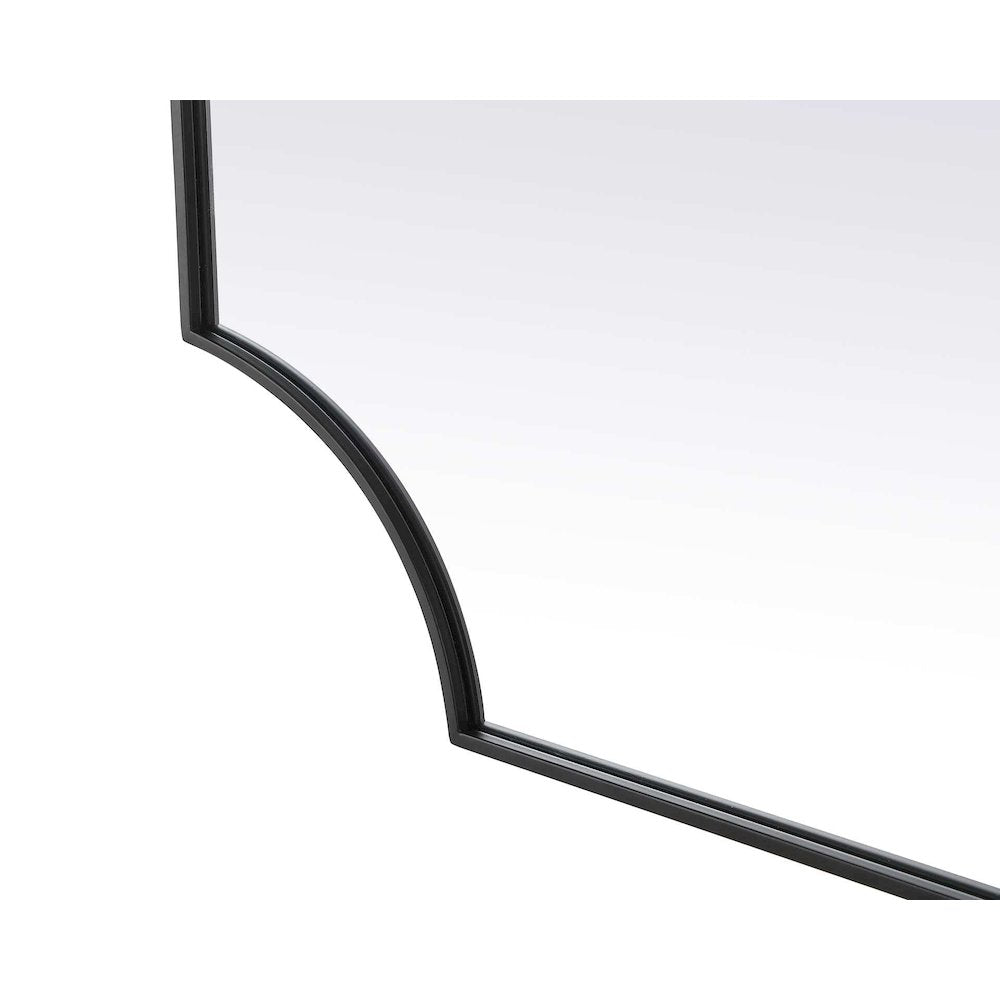 Notched Metal Mirror 36x42 inch in Black