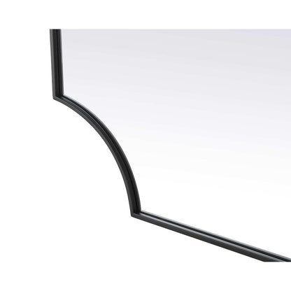 Notched Metal Mirror 36x42 inch in Black