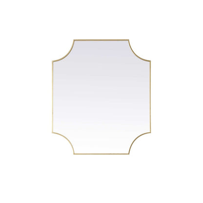 Notched Metal Mirror 36x42 inch in Brass