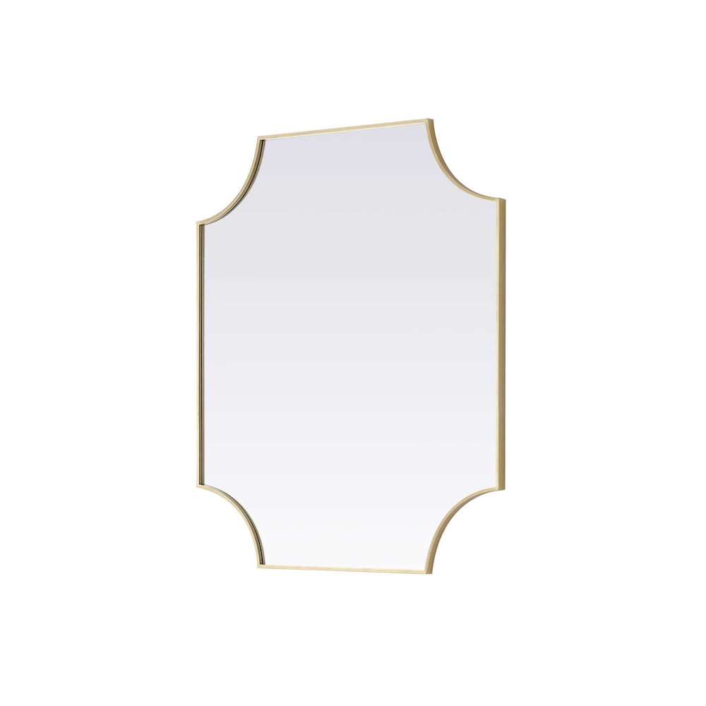 Notched Metal Mirror 36x42 inch in Brass
