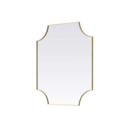Notched Metal Mirror 36x42 inch in Brass