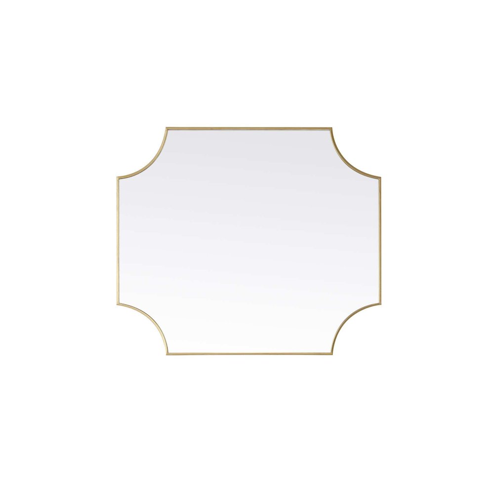 Notched Metal Mirror 36x42 inch in Brass