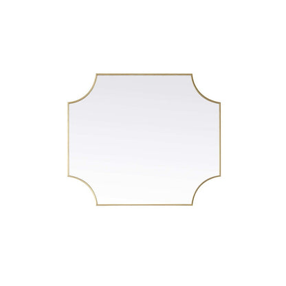 Notched Metal Mirror 36x42 inch in Brass
