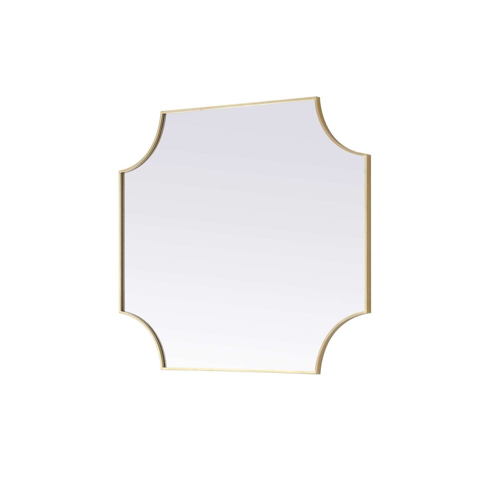 Notched Metal Mirror 36x42 inch in Brass