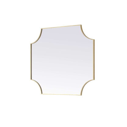 Notched Metal Mirror 36x42 inch in Brass