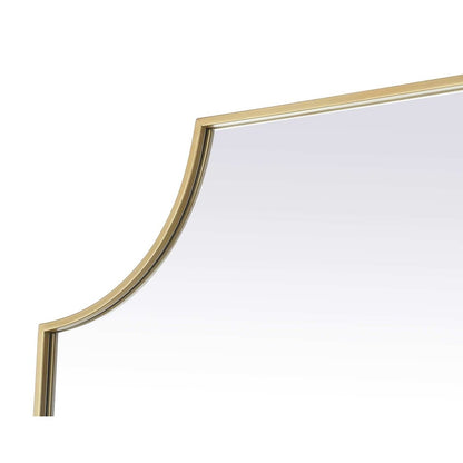 Notched Metal Mirror 36x42 inch in Brass