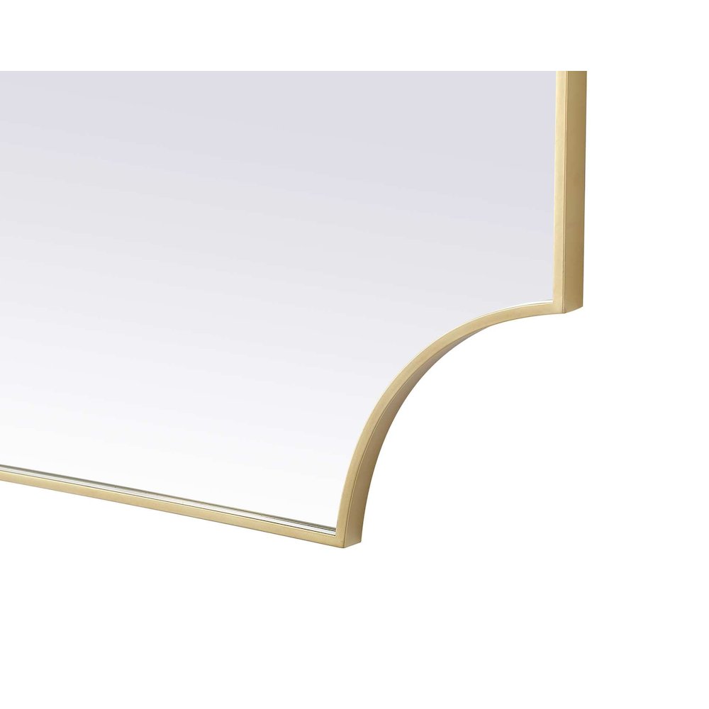 Notched Metal Mirror 36x42 inch in Brass