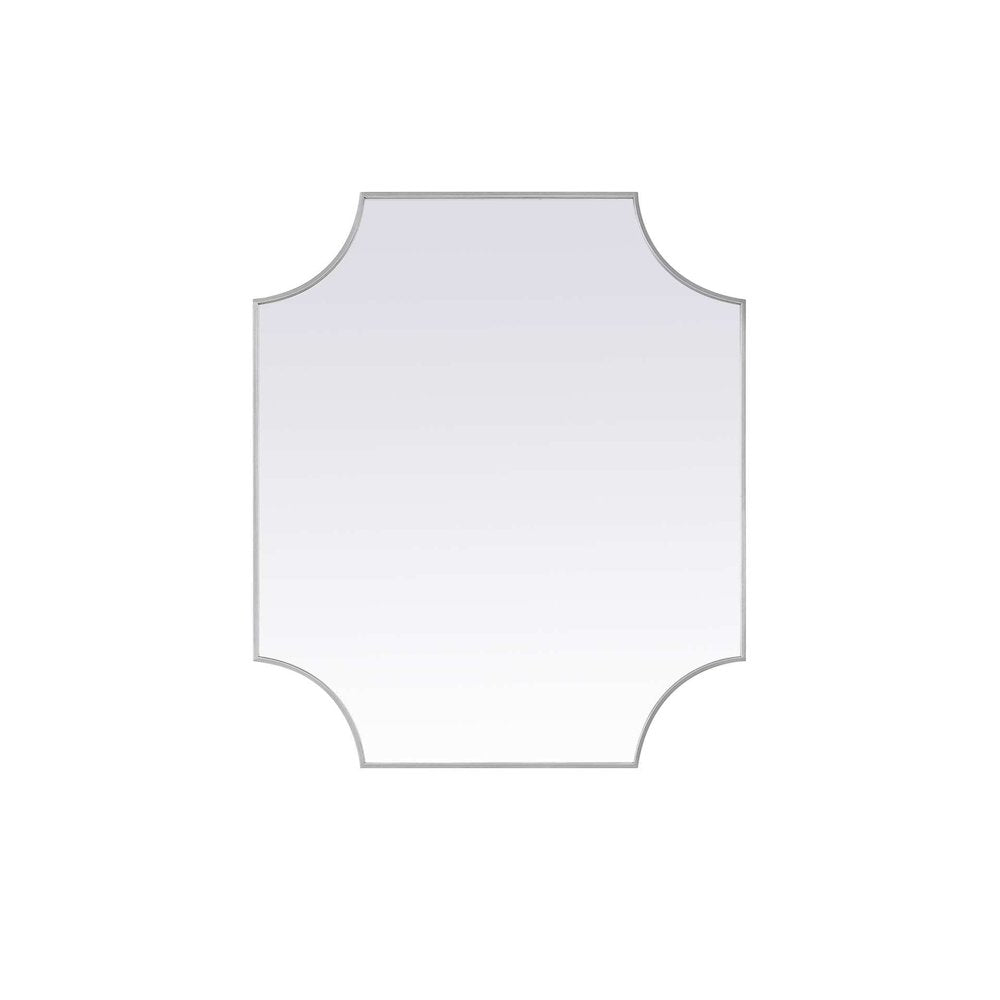 Notched Metal Mirror 36x42 inch in Silver