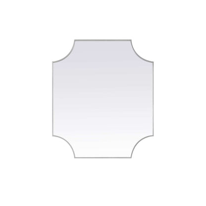 Notched Metal Mirror 36x42 inch in Silver