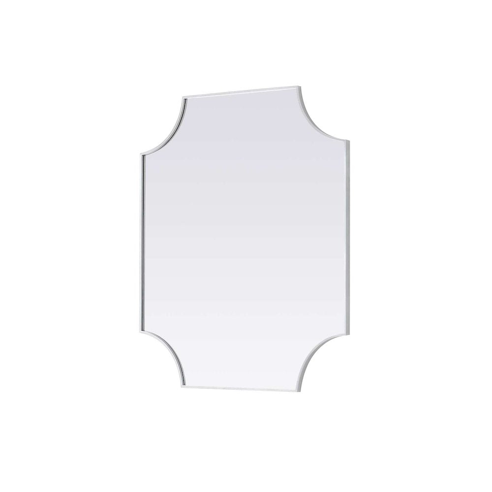 Notched Metal Mirror 36x42 inch in Silver