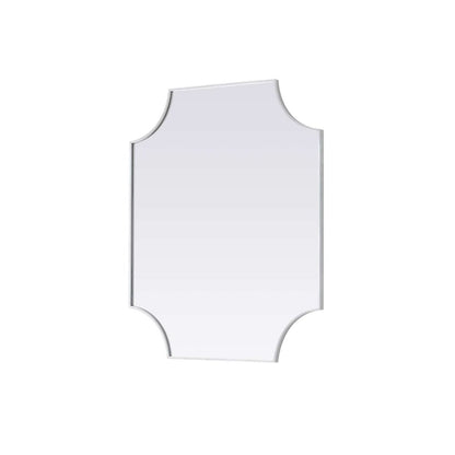 Notched Metal Mirror 36x42 inch in Silver