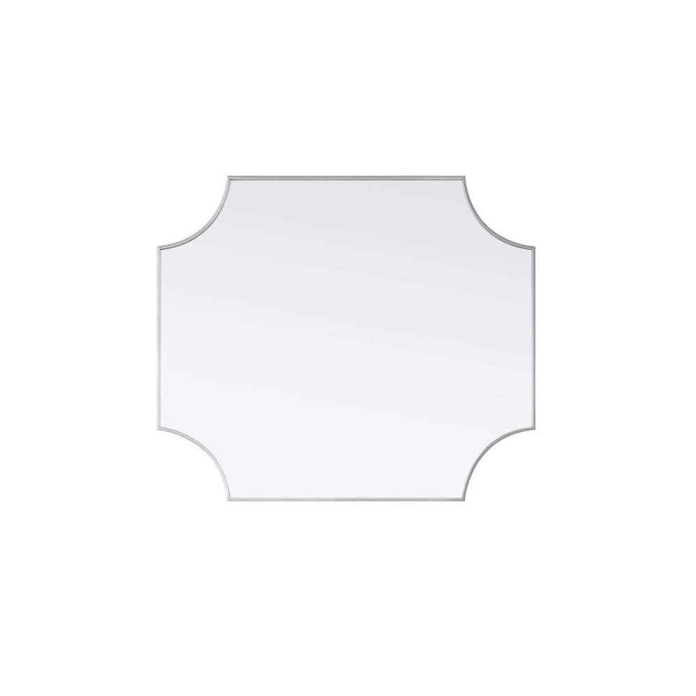 Notched Metal Mirror 36x42 inch in Silver