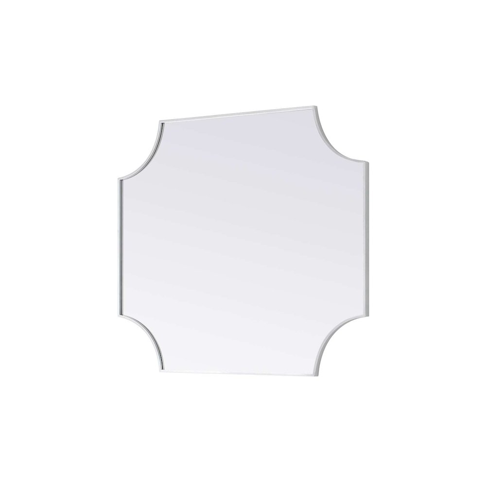 Notched Metal Mirror 36x42 inch in Silver