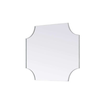 Notched Metal Mirror 36x42 inch in Silver