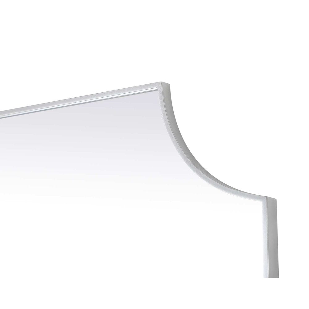 Notched Metal Mirror 36x42 inch in Silver