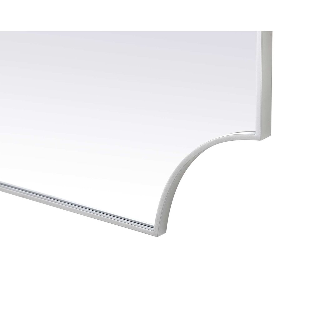Notched Metal Mirror 36x42 inch in Silver
