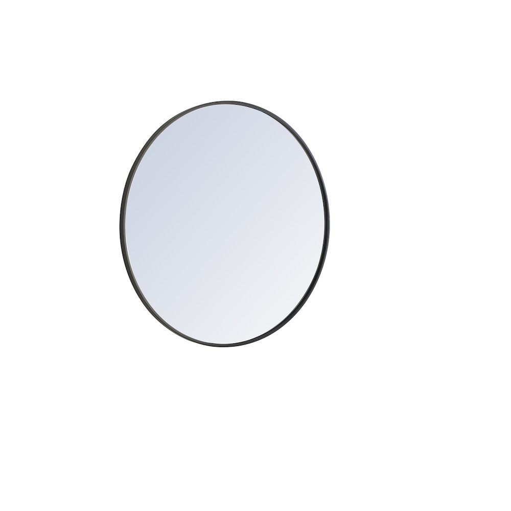 Metal frame Round Mirror 32 inch Black finish