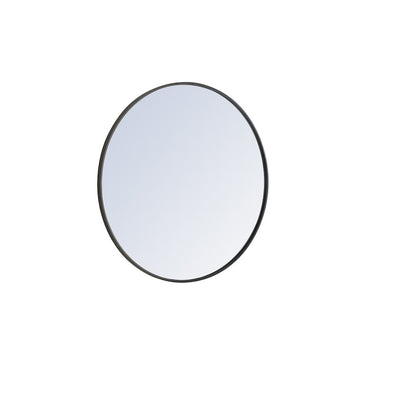Metal frame Round Mirror 32 inch Black finish