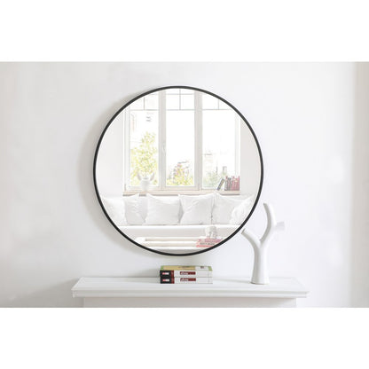 Metal frame Round Mirror 32 inch Black finish