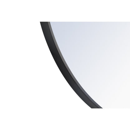 Metal frame Round Mirror 32 inch Black finish