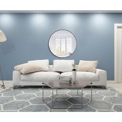 Metal frame Round Mirror 42 inch Black finish