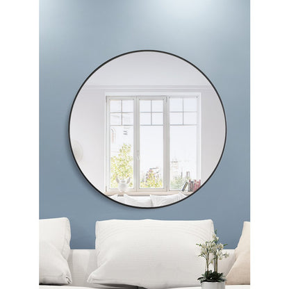 Metal frame Round Mirror 42 inch Black finish