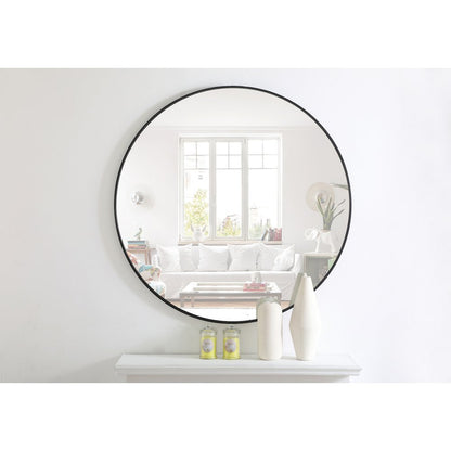 Metal frame Round Mirror 42 inch Black finish