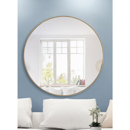 Metal frame Round Mirror 48 inch Brass finish
