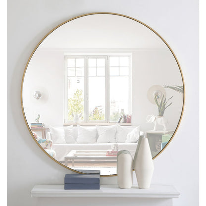 Metal frame Round Mirror 48 inch Brass finish