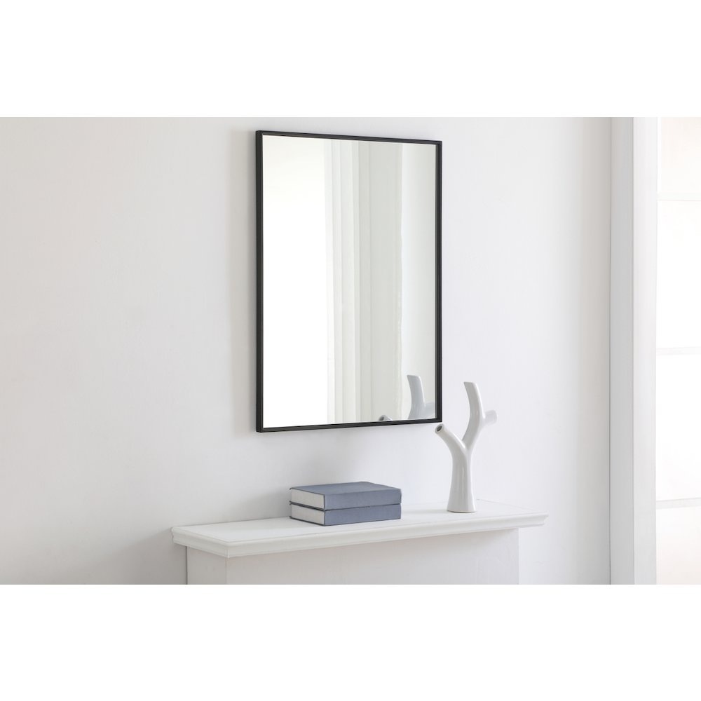 Metal frame Rectangle Mirror 24 inch Black finish