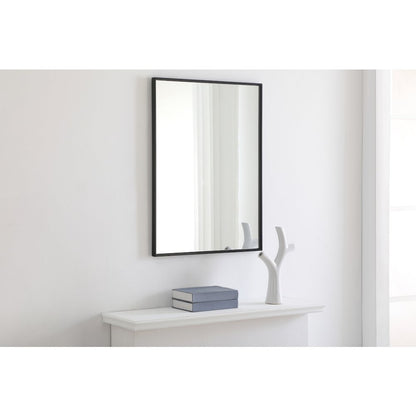 Metal frame Rectangle Mirror 24 inch Black finish