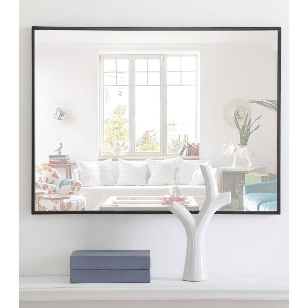 Metal frame Rectangle Mirror 24 inch Black finish