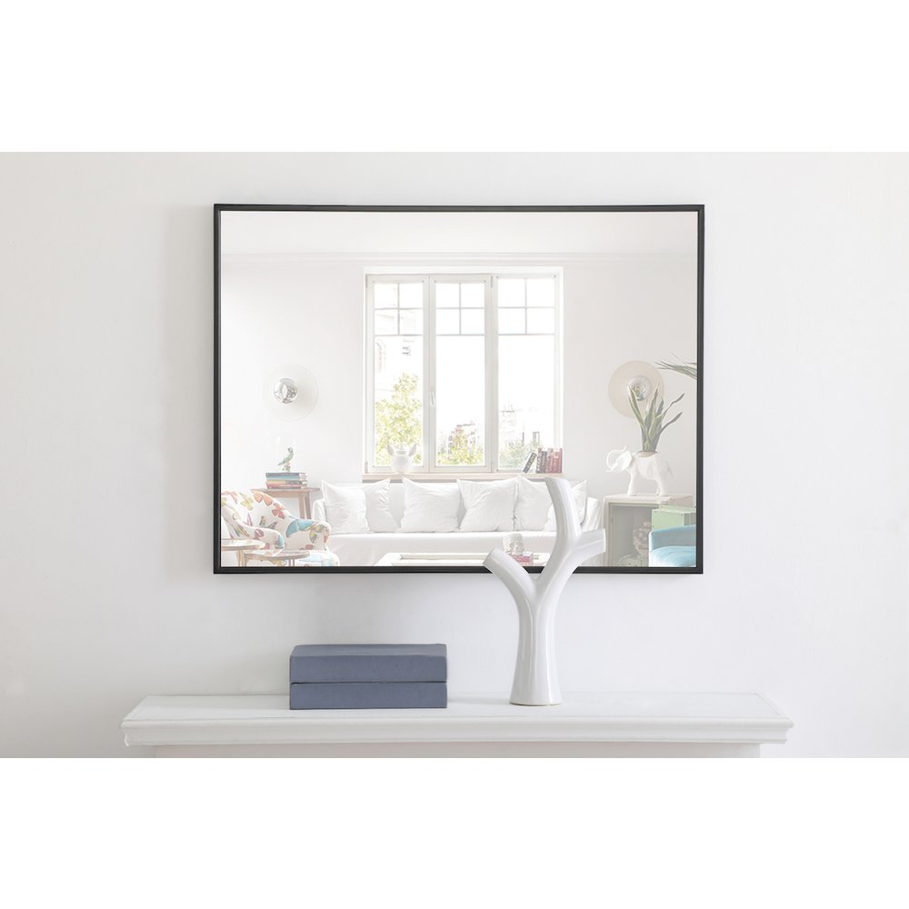 Metal frame Rectangle Mirror 24 inch Black finish