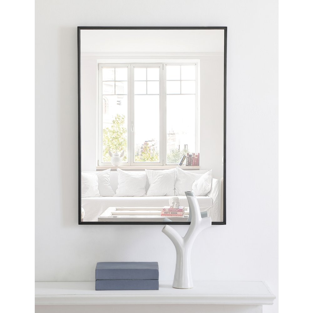 Metal frame Rectangle Mirror 24 inch Black finish