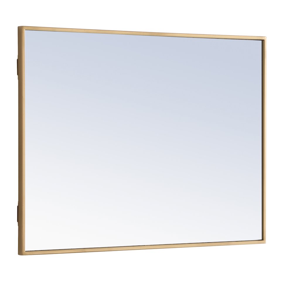 Metal frame Rectangle Mirror 24 inch Brass finish